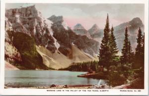 Moraine Lake Valley of the Ten Peaks Alberta AB Fred Spalding RPPC Postcard D70