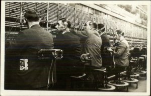 Work Labor Occupation Men at Telephone Operating Board Real Photo Postcard
