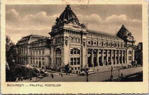 Romania Bucuresti Palatul Postelor Bucharest Vintage Postcard C066