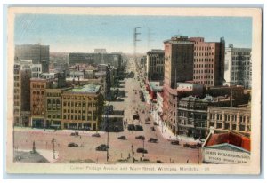 1945 Corner Portage Avenue Main Street Winnipeg Manitoba Canada Postcard