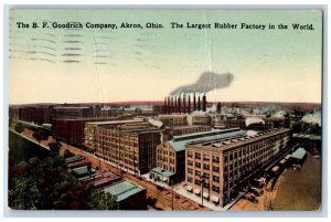 Akron Ohio OH Postcard B F Goodrich Company Rubber Factory 1914 Vintage Antique