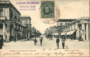 Montevideo Uruguay Calle 18 de Julio c1910 USED Postcard