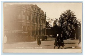 c1920's Municipal Theater Algiers Algeria RPPC Photo Candid Postcard 