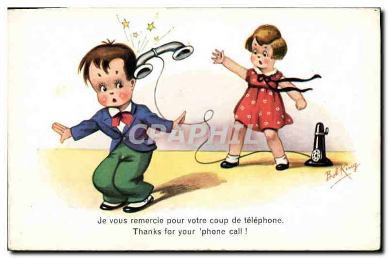 Old Postcard Fantasy Illustrator Child Thank you for your shot phone