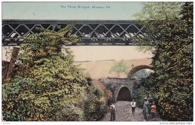 MONACA, Pennsylvania; The Three Bridges, PU-1911