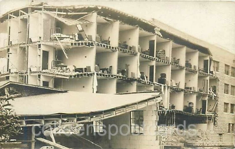 Santa Barbara, California, California Hotel, Exposed Rooms,1925 Earthquake,RPPC 