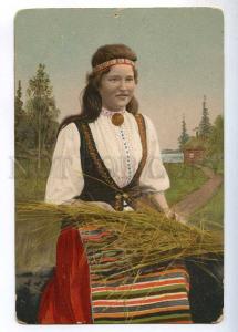 236332 RUSSIA FINLAND KARELIA girl Vintage postcard