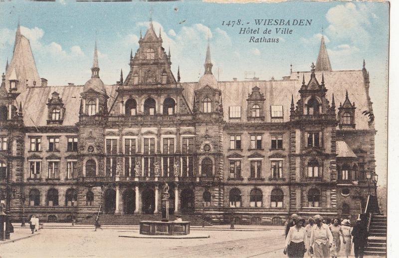 BF16702 hotel de ville rathaus wiesbaden germany front/back image