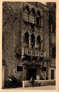 Croatia Trogir Cipiko Palace Vintage RPPC 08.72