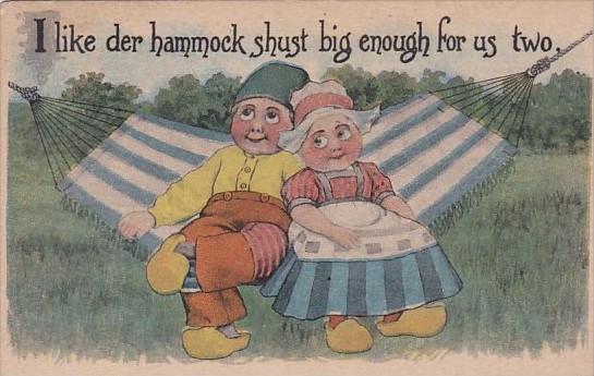 Dutch Children I Like Der Hammock Shust Big Enough For Us Two 1916