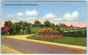 OMAHA, Nebraska  NE   MOUNT VERNON GARDENS ca 1940s Linen Postcard