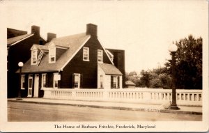 Real Photo Postcard The Home of Barbara Fritchie in Frederick, Maryland