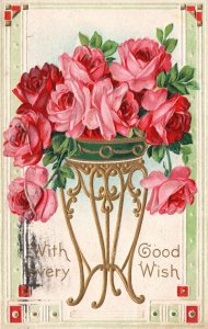 Vintage Postcard 1910's With Very Good Wish Greetings Wishes Happy Thoughts