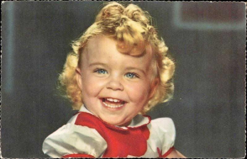 Beautiful Little Girl Blonde Hair Blue Eyes Child Hippostcard