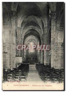 Postcard Old Pontaubert Interior of the Church