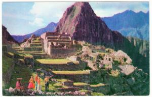 Peru Machu Picchu Pan American Grace Panagra Airline Issued Postcard 1950s-1960s