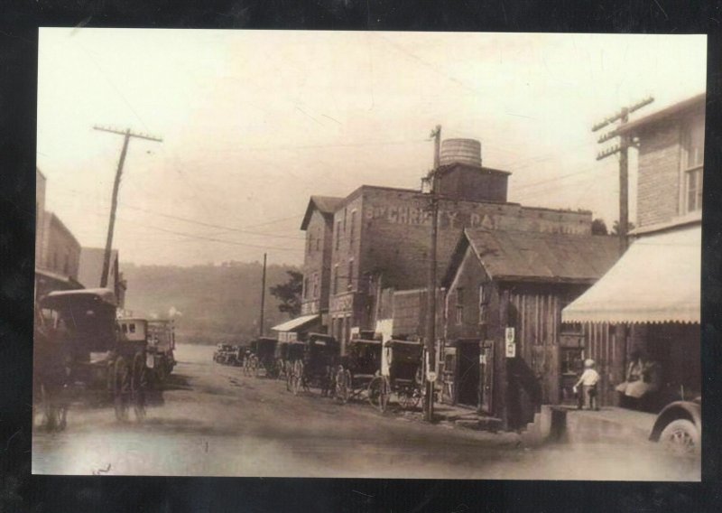 REAL PHOTO MILTON KENTUCKY DOWNTOWN STREET SCENE STORES POSTCARD COIPY