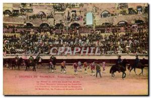 Postcard Old Bulls Bullfight Preliminaires Race