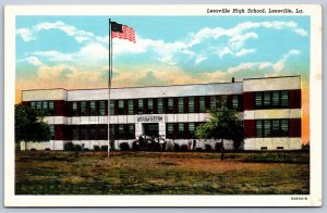 K39/ Leesville Louisiana Postcard c1940s Leesville High School  292