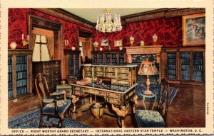 Linen Postcard Office at International Eastern Star Temple Washington D.C.