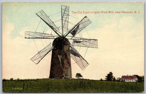 Newport Rhode Island c1910 Postcard Old Eight Winged Wind Mill Windmill