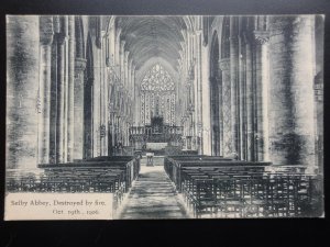 Yorkshire: Selby Abbey Destroyed by Fire Oct 19th 1906 - Old Postcard