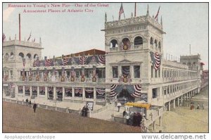 New Jersey Atlantic City Entrance To Young's New Pier 1910
