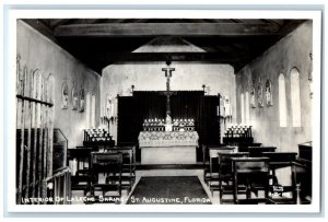 Interior Of La Leche Shrine St. Augustine Florida FL Clinton RPPC Photo Postcard