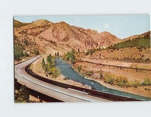 Postcard Colorful US Highway 40 Truckee River Valley USA