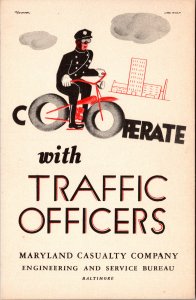 Postcard Cooperate with Traffic Officers  Maryland Casualty