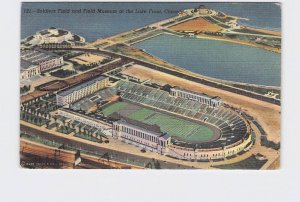 ANTIQUE POSTCARD ILLINOIS CHICAGO SOLDIERS FIELD AND FIELD MUSEUM AT LAKE FRONT 
