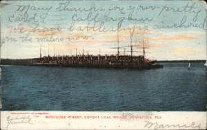 Pensacola Florida FL Coal Wharf 1900s-1910s Postcard