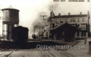 Wabash Depot, Huntington, IN, USA Kodak Real Photo Paper Train Railroad Stati...
