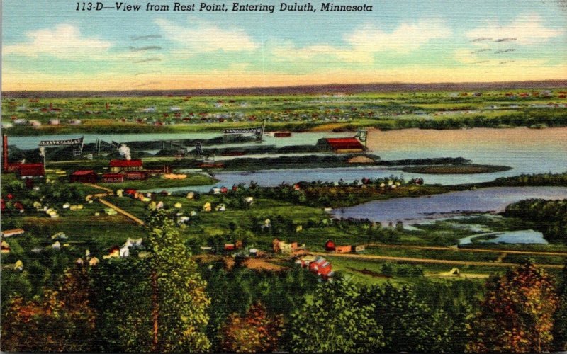 Minnesota Duluth View From Rest Point 1945 Curteich