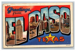 Vintage 1948 Postcard Greetings From El Paso Texas - City Views