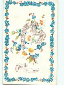 Very Old Foreign Postcard BEAUTIFUL FLOWERS SCENE AA4838