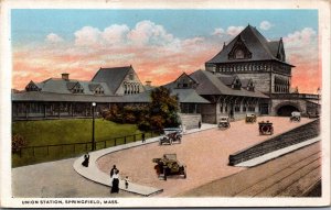 Union Station Springfield Massachusetts Vintage Postcard C063