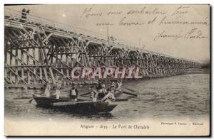 Old Postcard Army Avignon trestle bridge
