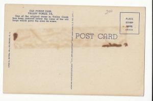 PA Valley Forge Old Forge Dam Curteich Vintage Linen Postcard