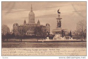 Scenic view,  Corning Fountain and Capitol,  Hartford,  Connecticut,  PU_1901