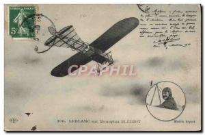 Old Postcard Jet Aviation Bleriot monoplane on Leblanc