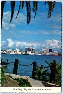 Postcard - San Diego Skyline from Harbor Island - San Diego, California