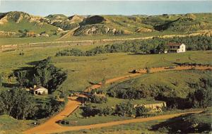 Medora North Dakota~Aerial View of Chateau De Mores~1950s Postcard