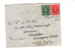 UK to Nova Scotia, Canada Cover, 1936, George V Stamps