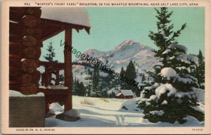 Winter's Front Yard Brighton Near Salt Lake City UT Postcard PC336