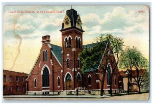 1909 Grace ME Church Chapel Exterior Building Waterloo Iowa IA Vintage Postcard