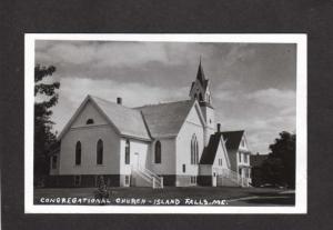 ME Congregational Church Island Falls Maine Real Photos RPPC Postcard