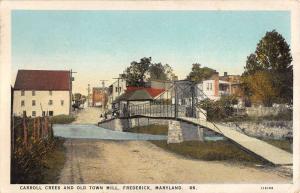 Frederick Maryland Carroll Creek Old Town Mill Antique Postcard K95792