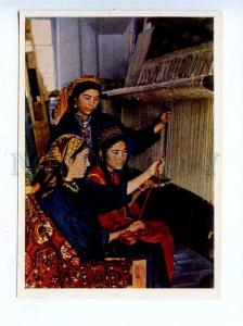 199776 Turkmenistan Ashkhabad carpet factory old postcard