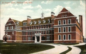 Highland Park Detroit Michigan MI St Francis Home for Boys Orphanage c1910 PC